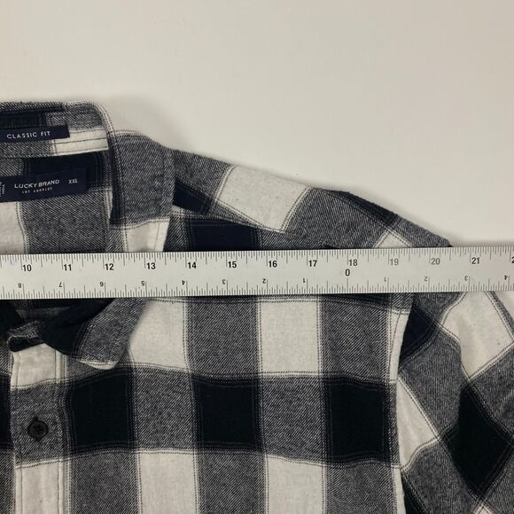 Lucky Brand Men's Shirt Sz XXL Long Sleeve Western Plaid Flannel Pockets - Picture 5 of 12